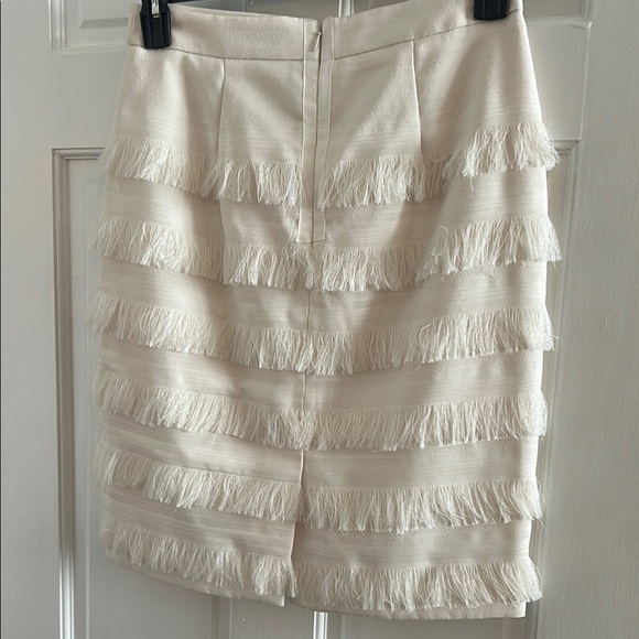 Banana Republic Cream Mini Pencil Skirt Ruffled Cocktail - Picture 3 of 4